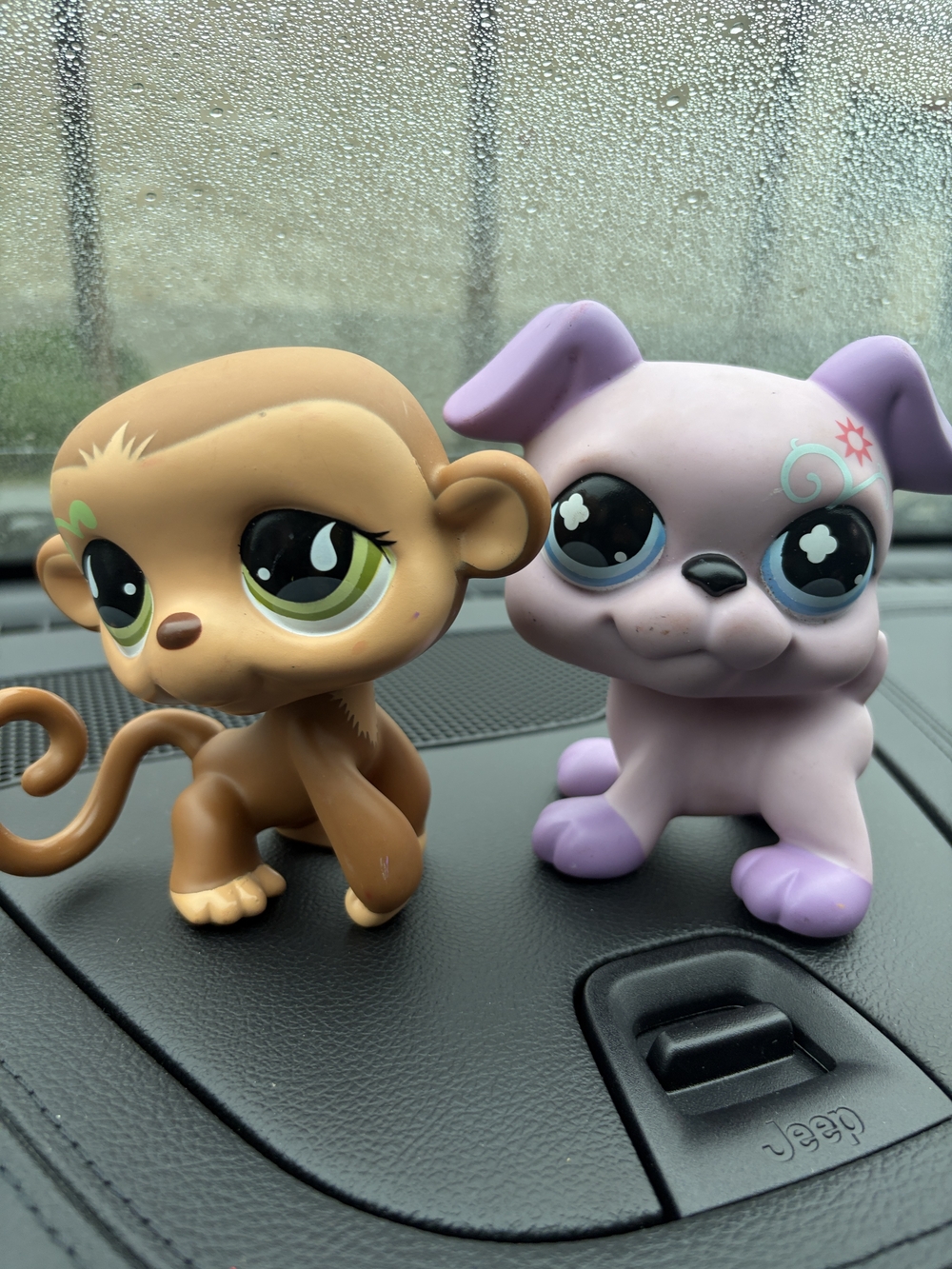 Littlest Pet Shop Brown Monkey & Light Purple Puppy Figures